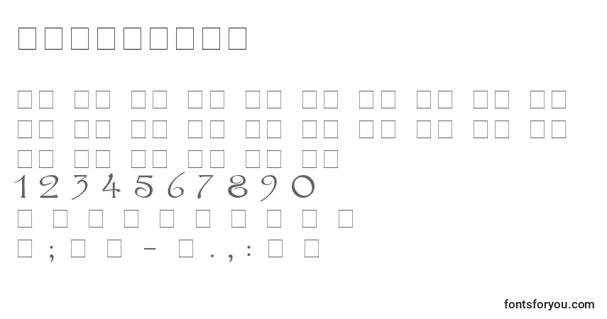 Schriftart VityazCyr – Alphabet, Zahlen, spezielle Symbole