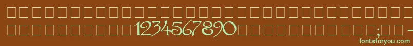 VityazCyr-fontti – vihreät fontit ruskealla taustalla