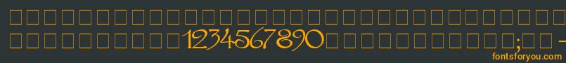 VityazCyr Font – Orange Fonts on Black Background