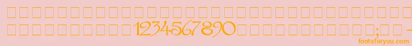 VityazCyr-Schriftart – Orangefarbene Schriften auf rosa Hintergrund