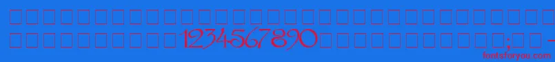 VityazCyr Font – Red Fonts on Blue Background