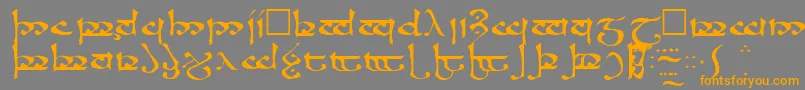 フォントRosannaRegular – オレンジの文字は灰色の背景にあります。