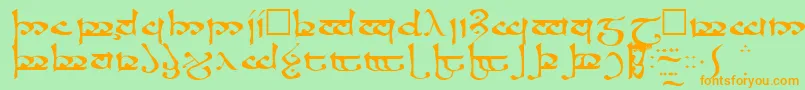RosannaRegular-Schriftart – Orangefarbene Schriften auf grünem Hintergrund