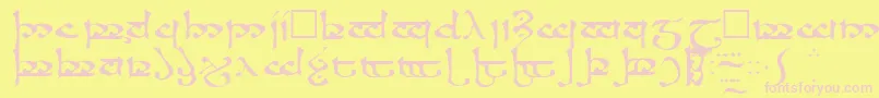 RosannaRegular Font – Pink Fonts on Yellow Background