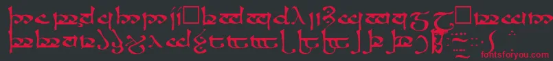 RosannaRegular-Schriftart – Rote Schriften auf schwarzem Hintergrund