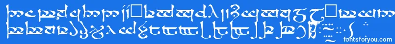 フォントRosannaRegular – 青い背景に白い文字