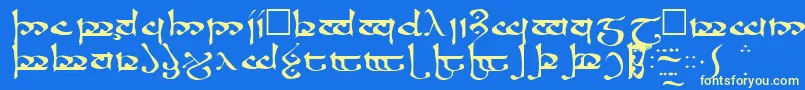 フォントRosannaRegular – 黄色の文字、青い背景