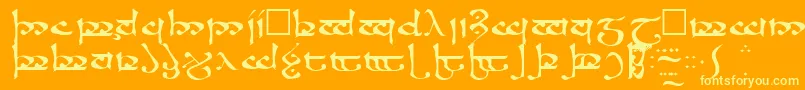 RosannaRegular-Schriftart – Gelbe Schriften auf orangefarbenem Hintergrund