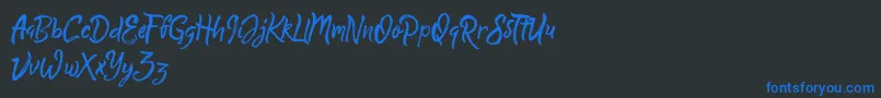 QuickSilverDemo Font – Blue Fonts on Black Background