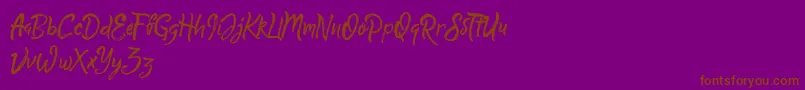 Шрифт QuickSilverDemo – коричневые шрифты на фиолетовом фоне