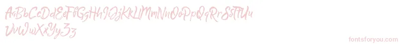 Police QuickSilverDemo – polices roses sur fond blanc