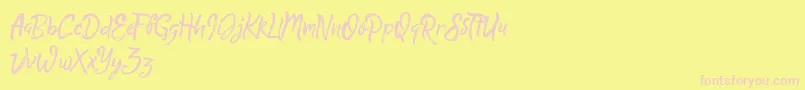 QuickSilverDemo Font – Pink Fonts on Yellow Background