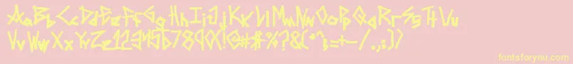 Mezzotick Font – Yellow Fonts on Pink Background