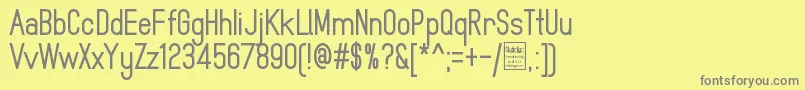 フォントMindblueBoldDemo – 黄色の背景に灰色の文字
