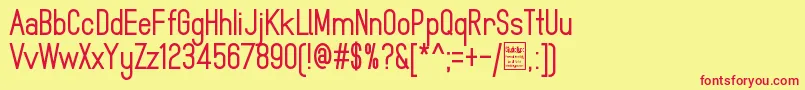 MindblueBoldDemo Font – Red Fonts on Yellow Background