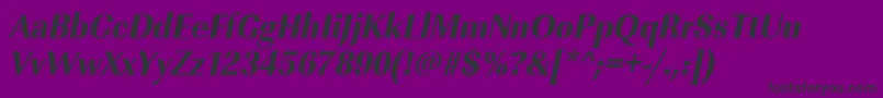 UrwimperialtextbolextnarOblique Font – Black Fonts on Purple Background