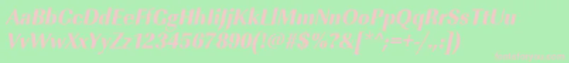 UrwimperialtextbolextnarOblique Font – Pink Fonts on Green Background