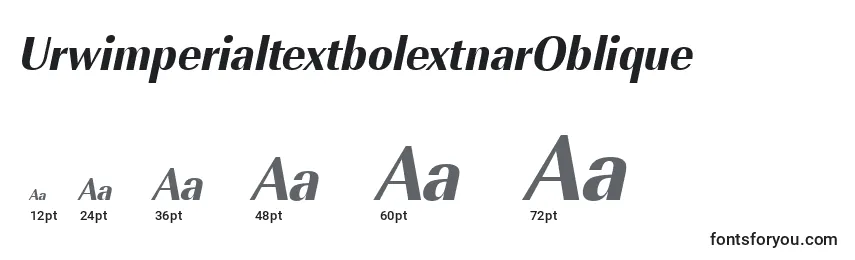 Размеры шрифта UrwimperialtextbolextnarOblique