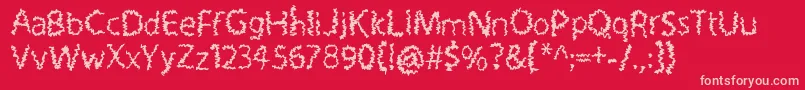 RoughTreatment Font – Pink Fonts on Red Background