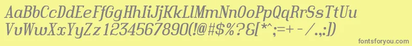 Hindital Font – Gray Fonts on Yellow Background