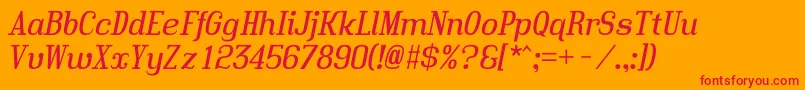 Hindital Font – Red Fonts on Orange Background