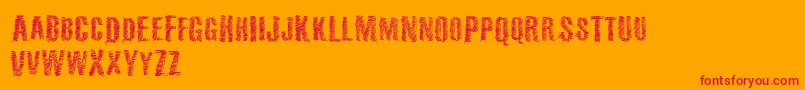 Vtks36-Schriftart – Rote Schriften auf orangefarbenem Hintergrund