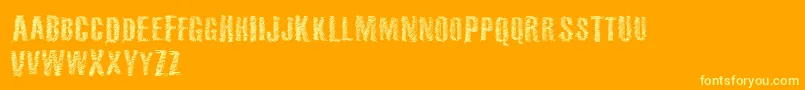 Vtks36-Schriftart – Gelbe Schriften auf orangefarbenem Hintergrund