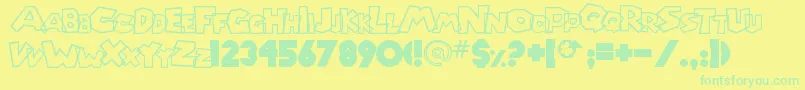 Chlorinap-Schriftart – Grüne Schriften auf gelbem Hintergrund