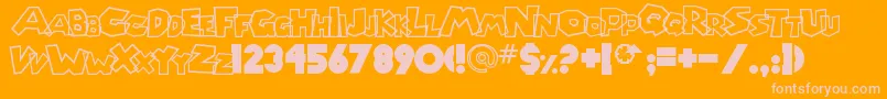 Chlorinap-Schriftart – Rosa Schriften auf orangefarbenem Hintergrund