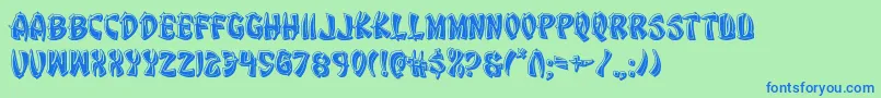 Eggrollbevel Font – Blue Fonts on Green Background