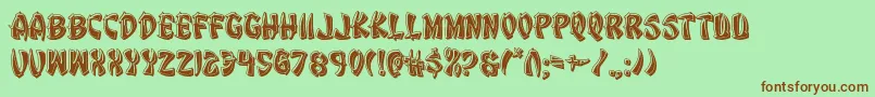 Eggrollbevel Font – Brown Fonts on Green Background