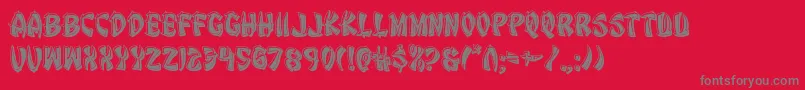 Eggrollbevel Font – Gray Fonts on Red Background