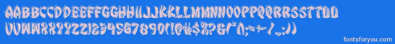 Eggrollbevel Font – Pink Fonts on Blue Background