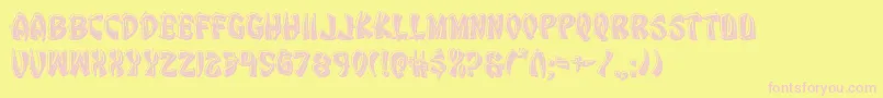 Eggrollbevel-Schriftart – Rosa Schriften auf gelbem Hintergrund