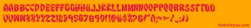 Eggrollbevel Font – Red Fonts on Orange Background