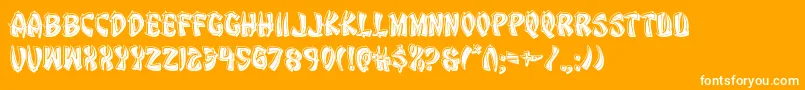 Eggrollbevel-Schriftart – Weiße Schriften auf orangefarbenem Hintergrund