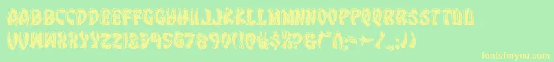 Eggrollbevel Font – Yellow Fonts on Green Background