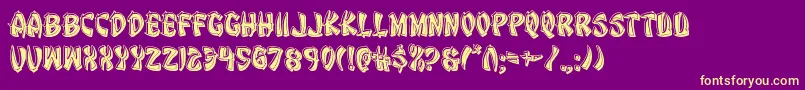 Eggrollbevel Font – Yellow Fonts on Purple Background