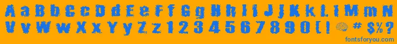 Barricades Font – Blue Fonts on Orange Background