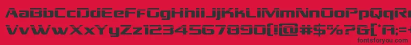 フォントGrandnationallaser – 赤い背景に黒い文字