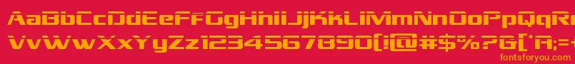 フォントGrandnationallaser – 赤い背景にオレンジの文字