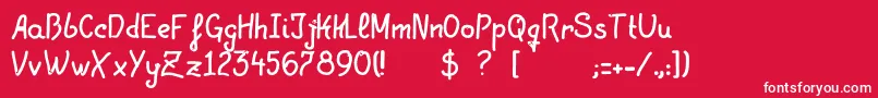 フォントLgfpatukoThin – 赤い背景に白い文字