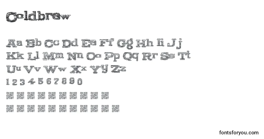 A fonte Coldbrew – alfabeto, números, caracteres especiais
