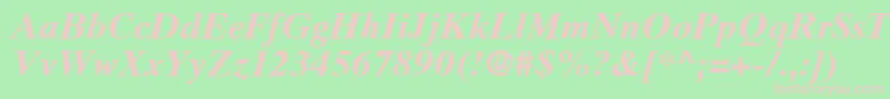 TimesTenLtBoldItalic Font – Pink Fonts on Green Background