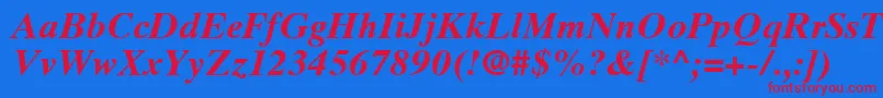 TimesTenLtBoldItalic Font – Red Fonts on Blue Background
