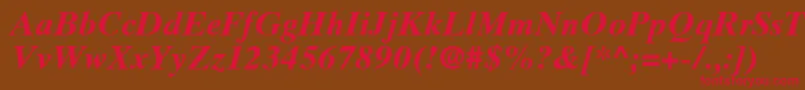 TimesTenLtBoldItalic Font – Red Fonts on Brown Background