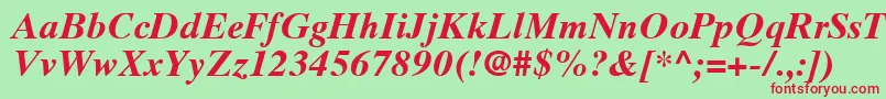 TimesTenLtBoldItalic Font – Red Fonts on Green Background