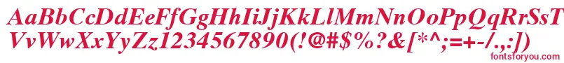 TimesTenLtBoldItalic Font – Red Fonts on White Background