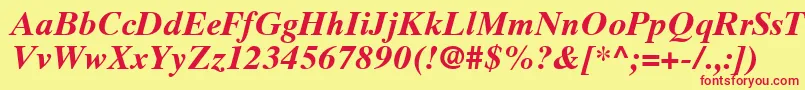 TimesTenLtBoldItalic Font – Red Fonts on Yellow Background