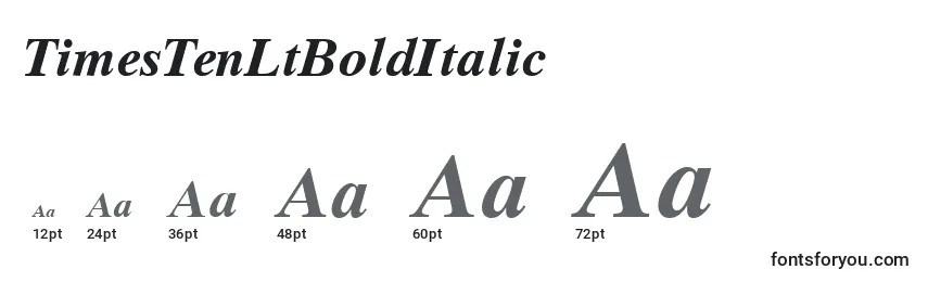 Размеры шрифта TimesTenLtBoldItalic